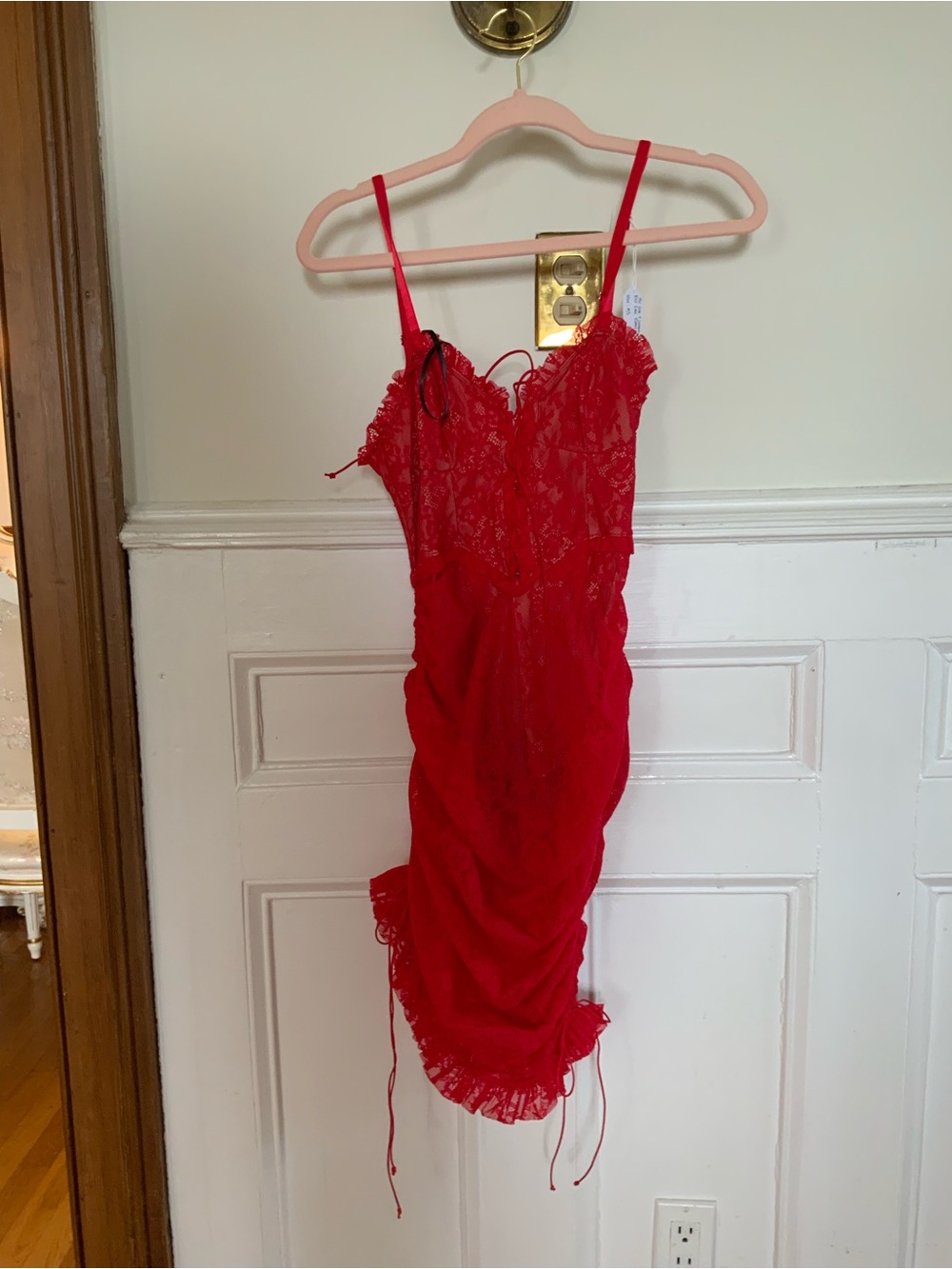 For Love & Lemons x Victoria’s Secret Gracie Red Lace Dress S NWT